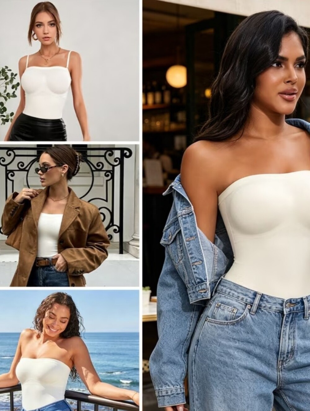 Strapless Shapewear - Full Body With Short In Skin Color And Slip In Beige